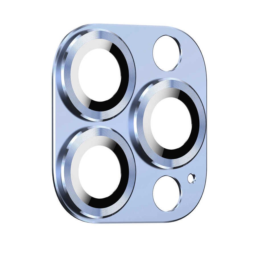 iPhone 13 Pro CL-03 Kamera Lens Koruyucu Mavi Açık