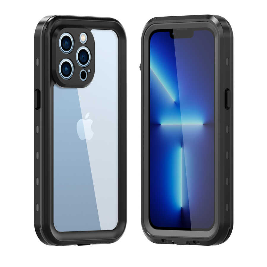 iPhone 13 Pro Kılıf 1-1 Su Geçirmez Kılıf Siyah