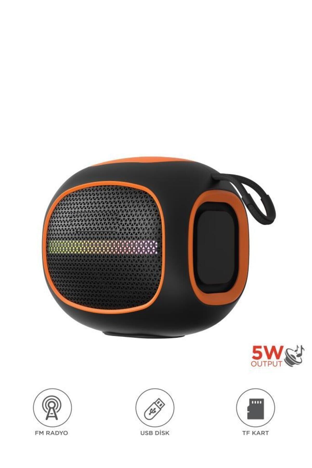 Bluetooth Hoparlör Taşınabilir Kablosuz Speaker FM Radyo USB TF Kart 5W D90 Siyah