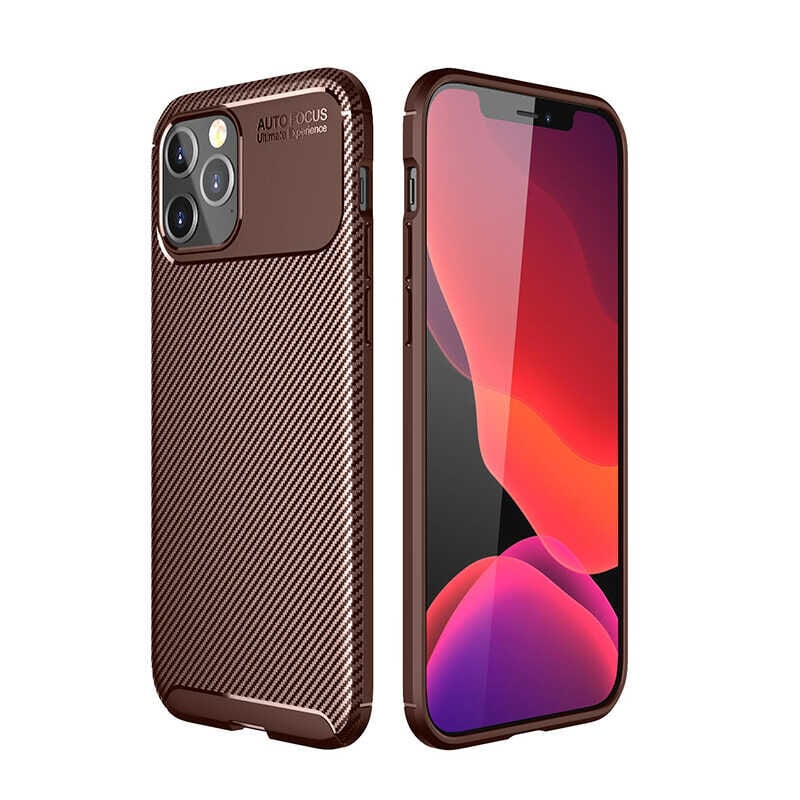 iPhone 12 Pro Max Kılıf Negro Silikon Kapak Kahverengi
