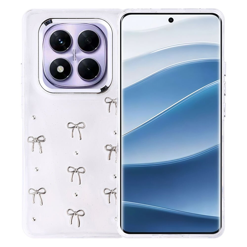 Xiaomi Redmi Note 14 Pro Plus Kılıf Airbag Tasarımlı Simli Şeffaf Kutup Kapak Fiyonk