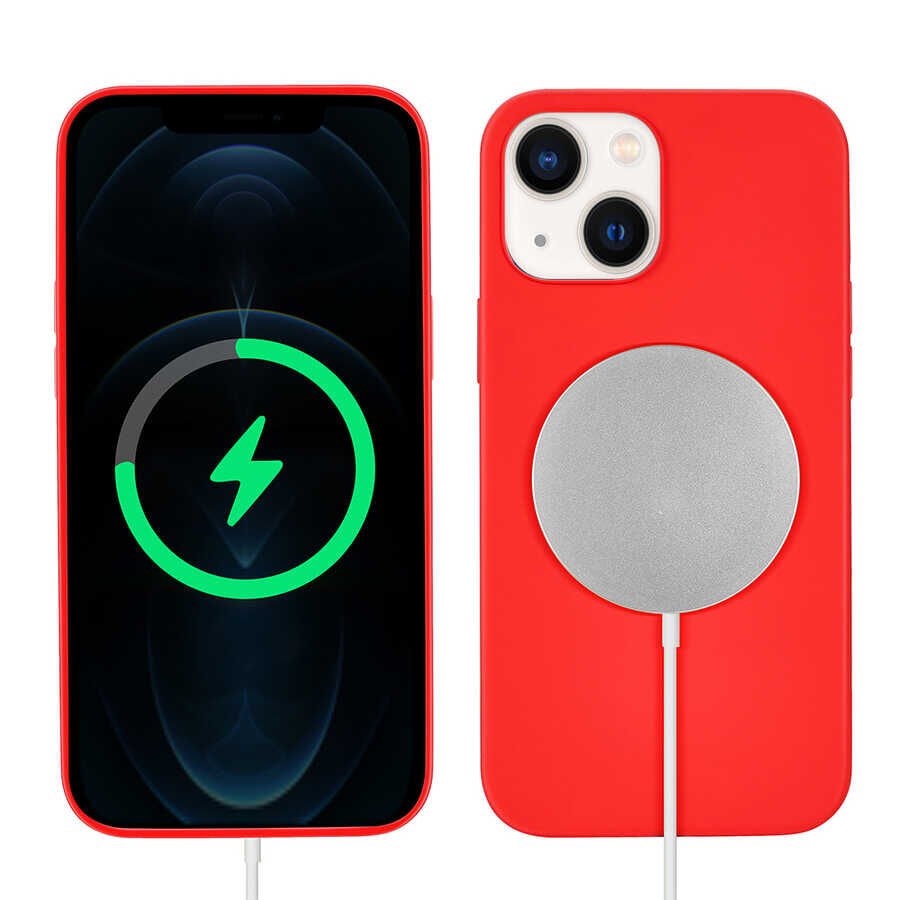iPhone 13 Kılıf Silksafe Wireless Kapak Kırmızı