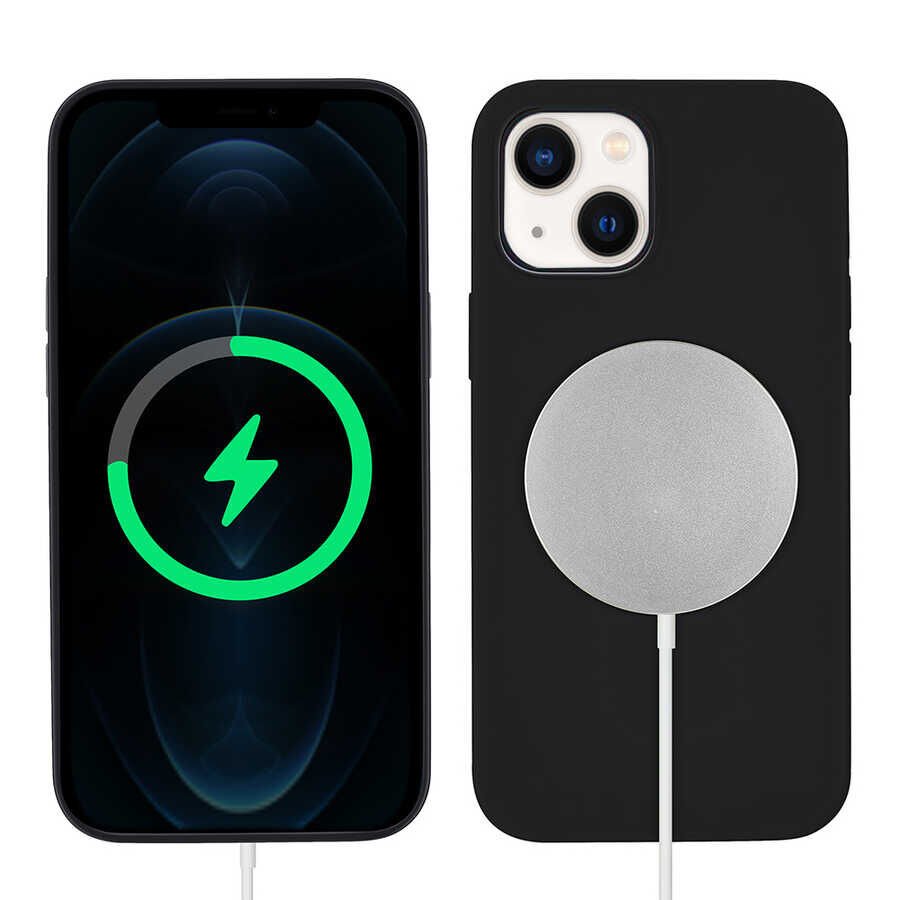 iPhone 13 Kılıf Silksafe Wireless Kapak Siyah