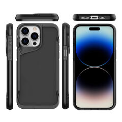 iPhone 15 Pro Kılıf  T-Max Kapak Koyu Gri