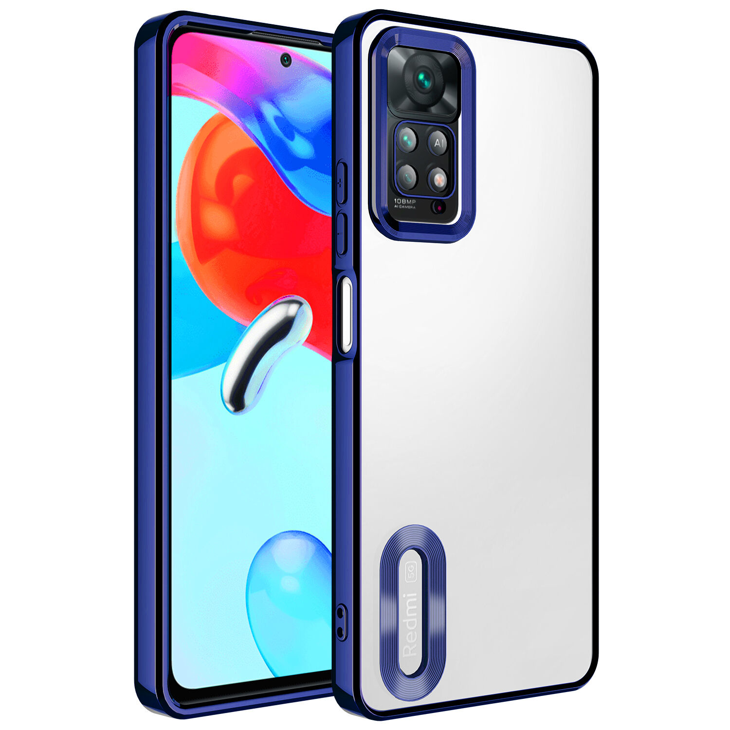 Xiaomi Redmi Note 11 Pro 5G Kılıf Kamera Korumalı Logo Gösteren Omega Kapak kılıf Lacivert