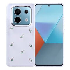 Xiaomi Redmi Note 14 Pro 4G Kılıf Airbag Tasarımlı Simli Şeffaf Kutup Kapak