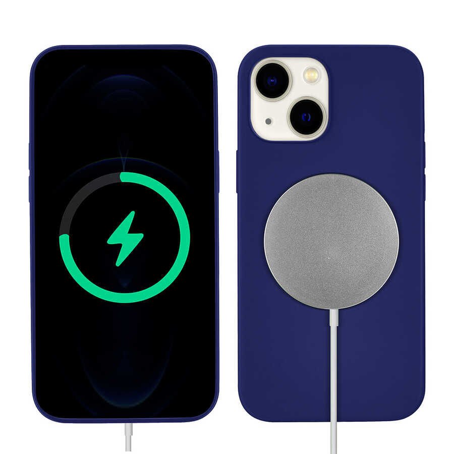 iPhone 13 Kılıf Silksafe Wireless Kapak Mavi