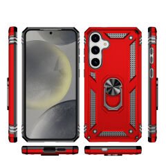 Samsung Galaxy S25 Kılıf Vega Tank Sert Yüzüklü Standlı Zırh Koruma Kapak