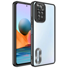 Xiaomi Redmi Note 11S Global Kılıf Kamera Korumalı Logo Gösteren Omega Kapak kılıf Derin Mor