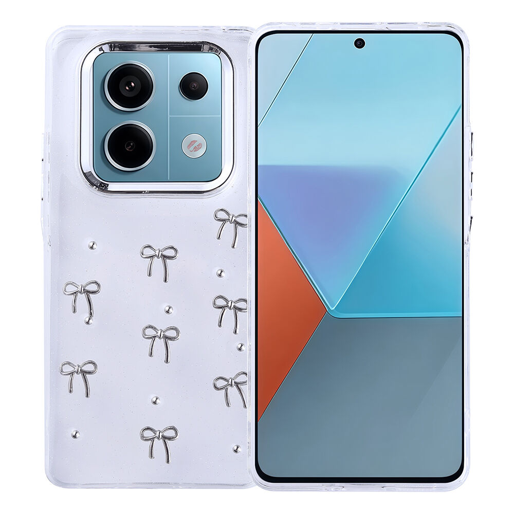 Xiaomi Redmi Note 14 Pro 4G Kılıf Airbag Tasarımlı Simli Şeffaf Kutup Kapak Fiyonk
