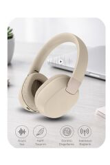 Bluetooth Kulaklık Kulak Üstü Kablosuz Kulaklık HD50 Bej