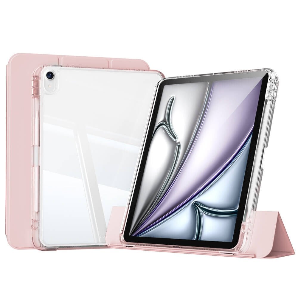 iPad Air 13 2024 Kılıf Magnetik Ayrılabilen Airbagli Sliding Tablet Kılıfı Pembe