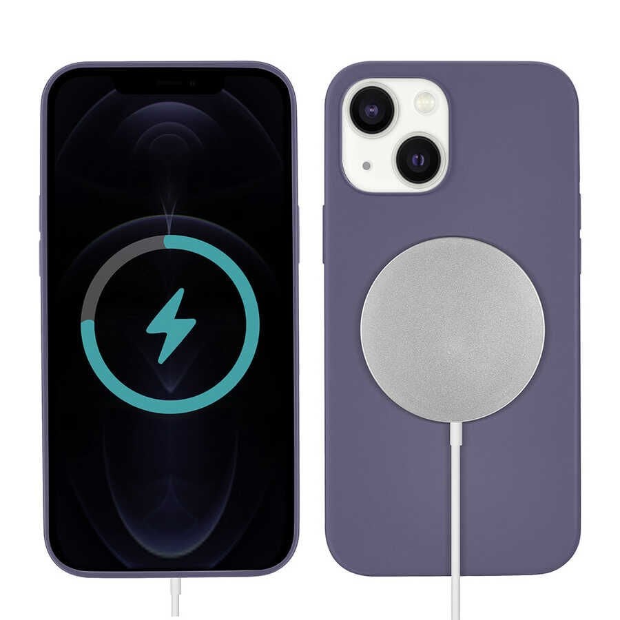 iPhone 13 Kılıf Silksafe Wireless Kapak Mor