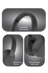 Bluetooth Kulaklık Kulak Üstü Kablosuz Kulaklık HD50 Siyah