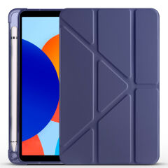 Xiaomi Redmi Pad SE 8.7 Kılıf Tri Folding Kalem Bölmeli Standlı Kılıf Lacivert