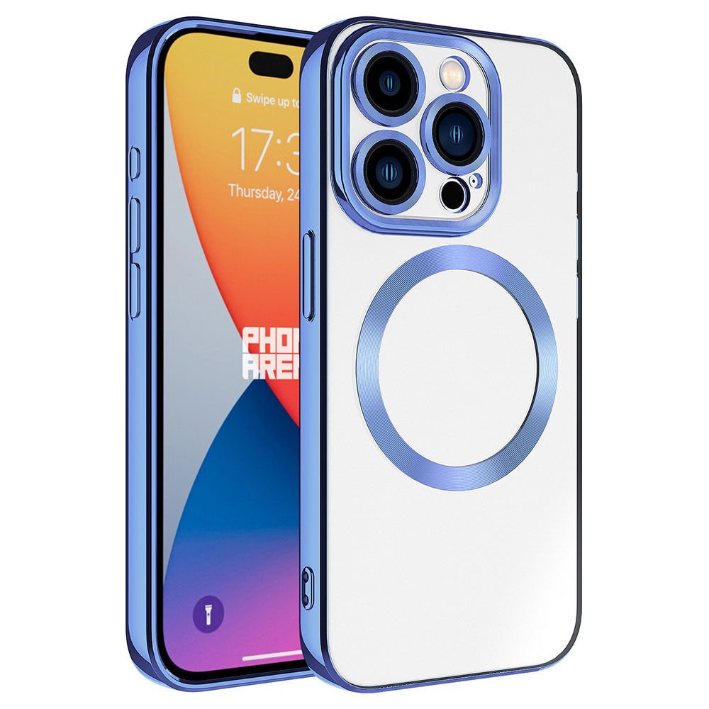 iPhone 15 Pro Kılıf Magsafe Wireless Şarj Özellikli Setro Silikon Midnight