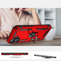 iPhone 16 Kılıf Vega Tank Sert Yüzüklü Standlı Zırh Koruma Kapak