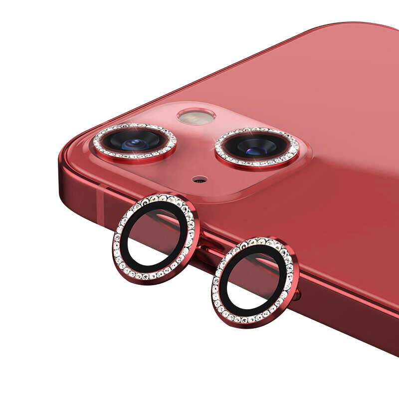 iPhone 13 CL-06 Kamera Lens Koruyucu Kırmızı