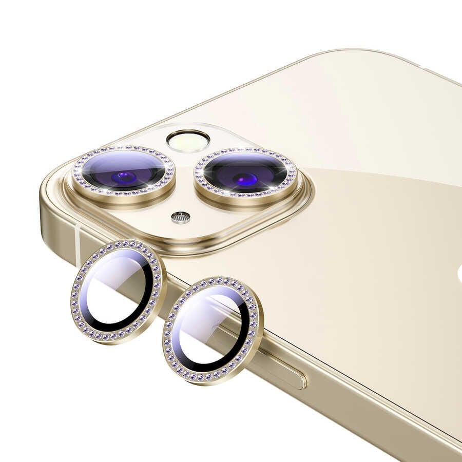 iPhone 13 CL-06 Kamera Lens Koruyucu Gold