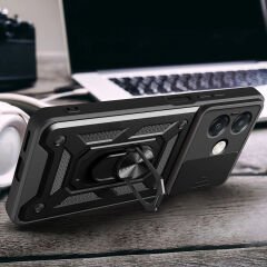 Oppo A3 Kılıf Magnetik Standlı Kamera Korumalı Sürgülü Vega Kapak
