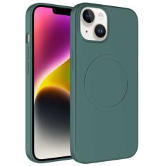 iPhone 14 Kılıf Magsafe Wireless Şarj Özellikli Pastel Renk Silikon Plas Kapak