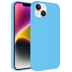 iPhone 14 Kılıf Magsafe Wireless Şarj Özellikli Pastel Renk Silikon Plas Kapak