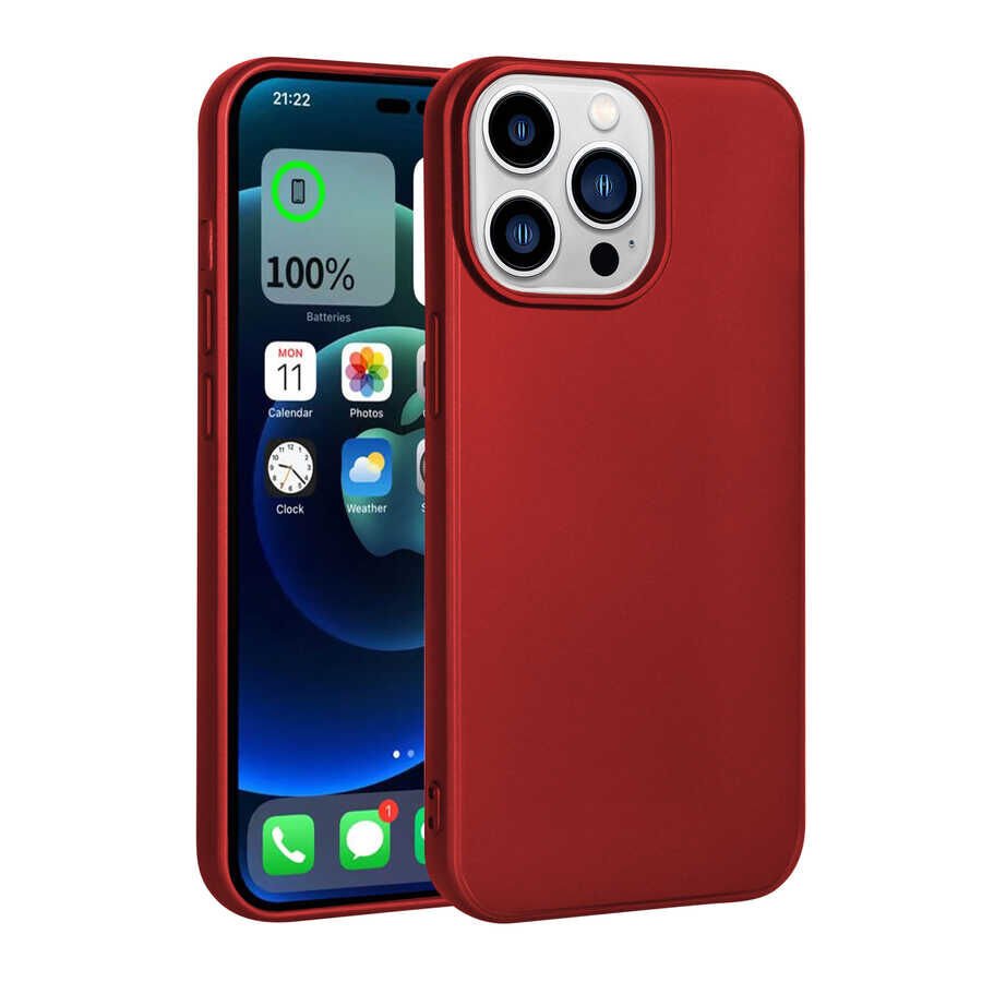 iPhone 14 Pro Max Kılıf Premier Silikon Kapak Kırmızı