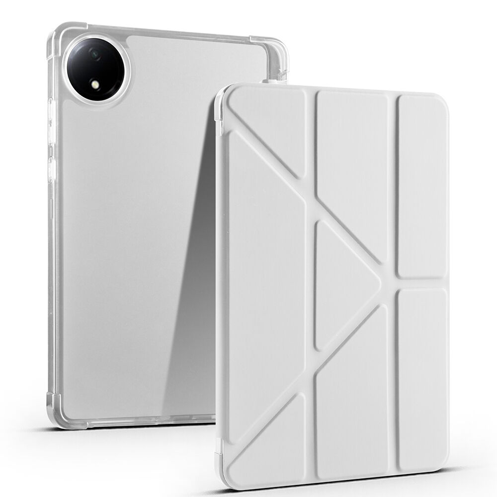 Xiaomi Redmi Pad SE 8.7 Kılıf Tri Folding Kalem Bölmeli Standlı Kılıf Gri