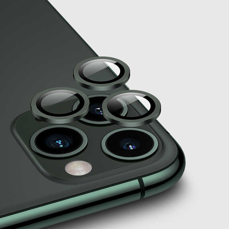 iPhone 12 Pro CL-02 Kamera Lens Koruyucu Koyu Yeşil