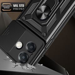 Oppo A3x 4G Kılıf Magnetik Standlı Kamera Korumalı Sürgülü Vega Kapak