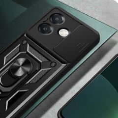Oppo A3x 4G Kılıf Magnetik Standlı Kamera Korumalı Sürgülü Vega Kapak