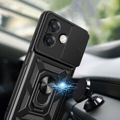 Oppo A3x 4G Kılıf Magnetik Standlı Kamera Korumalı Sürgülü Vega Kapak