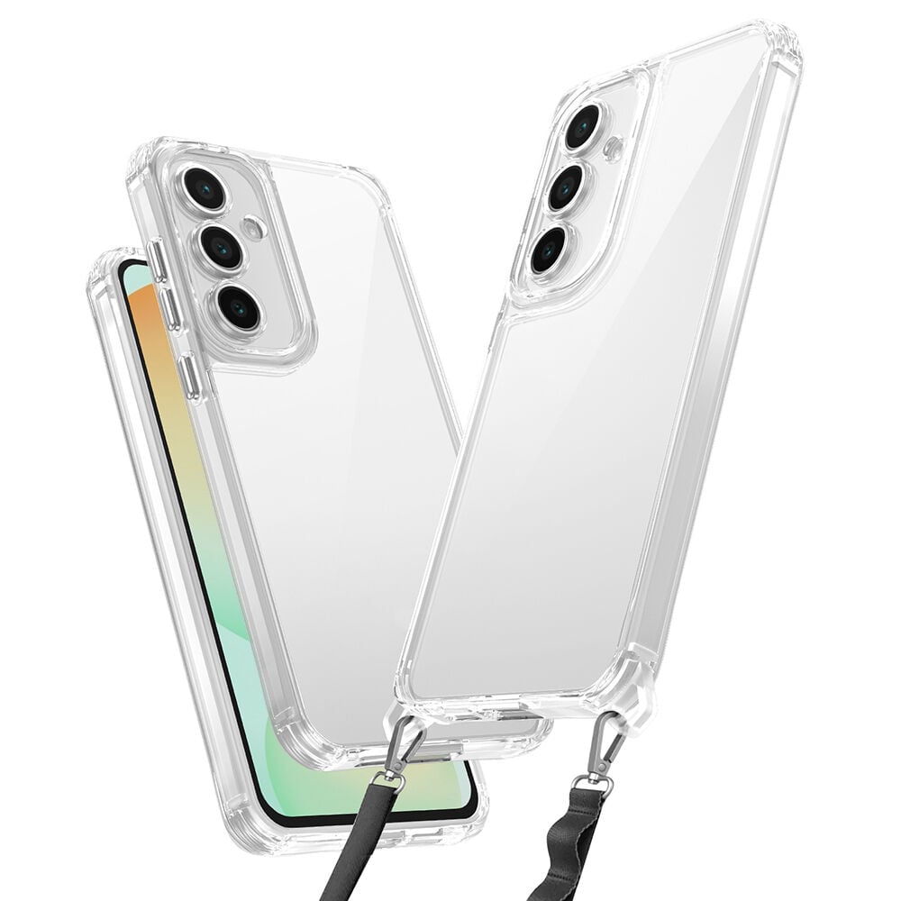 Samsung Galaxy S24 FE Kılıf Airbagli Takılabilir Askı Aparatlı Snap Silikon Kapak Şeffaf