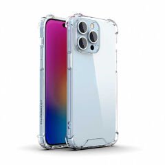 iPhone 14 Pro Max Kılıf Nitro Anti Shock Darbe Emici Köşe Korumalı Şeffaf Silikon Kapak