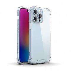 iPhone 14 Pro Max Kılıf Nitro Anti Shock Darbe Emici Köşe Korumalı Şeffaf Silikon Kapak