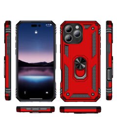 iPhone 16 Pro Max Kılıf Vega Tank Sert Yüzüklü Standlı Zırh Koruma Kapak