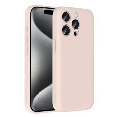 iPhone 15 Pro Kılıf Kamera Korumalı Kartlık Hazneli Vitra Kapak Pembe