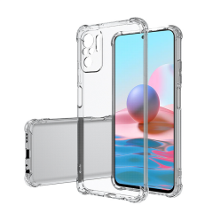Xiaomi Redmi Note 10S Kılıf Nitro Anti Shock Darbe Emici Köşe Korumalı Şeffaf Silikon Kapak
