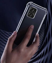 Xiaomi Redmi Note 10S Kılıf Nitro Anti Shock Darbe Emici Köşe Korumalı Şeffaf Silikon Kapak