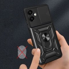 Samsung Galaxy A06 Kılıf Magnetik Standlı Kamera Korumalı Sürgülü Vega Kapak