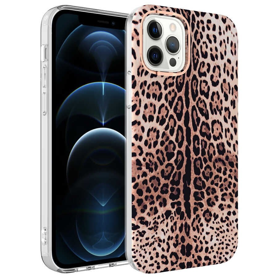 iPhone 12 Pro Kılıf Bella Kapak Leopar