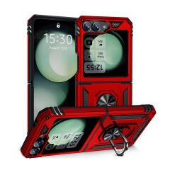 Samsung Galaxy Z Flip 6 Kılıf Vega Tank Sert Yüzüklü Standlı Zırh Koruma Kapak