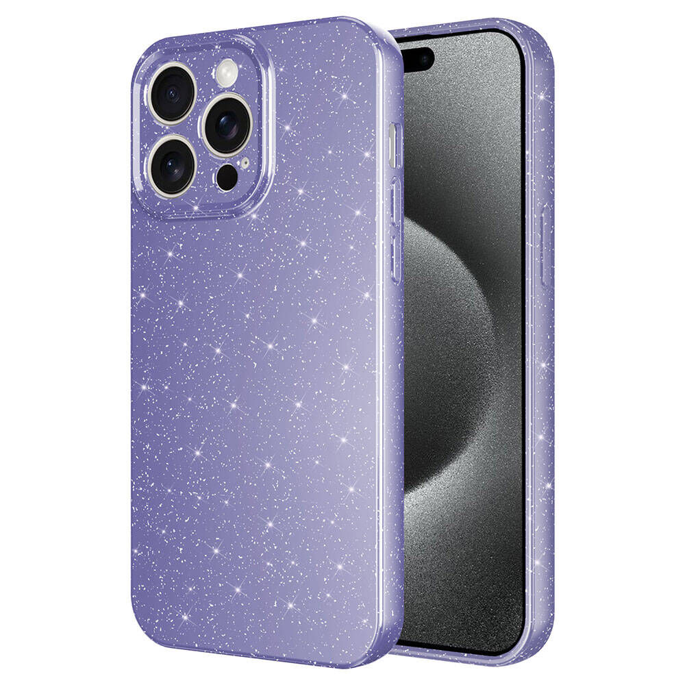iPhone 15 Pro Kılıf Kamera Korumalı Simli Lüks Koton Kapak