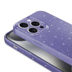 iPhone 15 Pro Kılıf Kamera Korumalı Simli Lüks Koton Kapak Gümüş