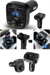 Araç Fm Transmitter 5.0 Bluetooth Araç Kiti Usb Mp3 Sd Kart Flash Için Uygun Çakmaklık Girişli