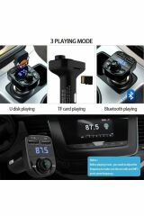 Araç Fm Transmitter 5.0 Bluetooth Araç Kiti Usb Mp3 Sd Kart Flash Için Uygun Çakmaklık Girişli