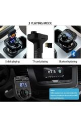Araç Fm Transmitter 5.0 Bluetooth Araç Kiti Usb Mp3 Sd Kart Flash Için Uygun Çakmaklık Girişli