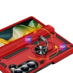 Samsung Galaxy Z Fold 6 Kılıf Vega Tank Sert Yüzüklü Standlı Zırh Koruma Kapak