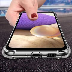 Samsung Galaxy A52 Kılıf Nitro Anti Shock Darbe Emici Köşe Korumalı Şeffaf Silikon Kapak Renksiz