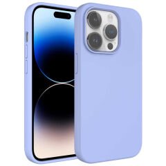 iPhone 14 Pro Max Kılıf Sıvı Teknolojili Silinebilir Sert Kivi Kapak Mavi Açık